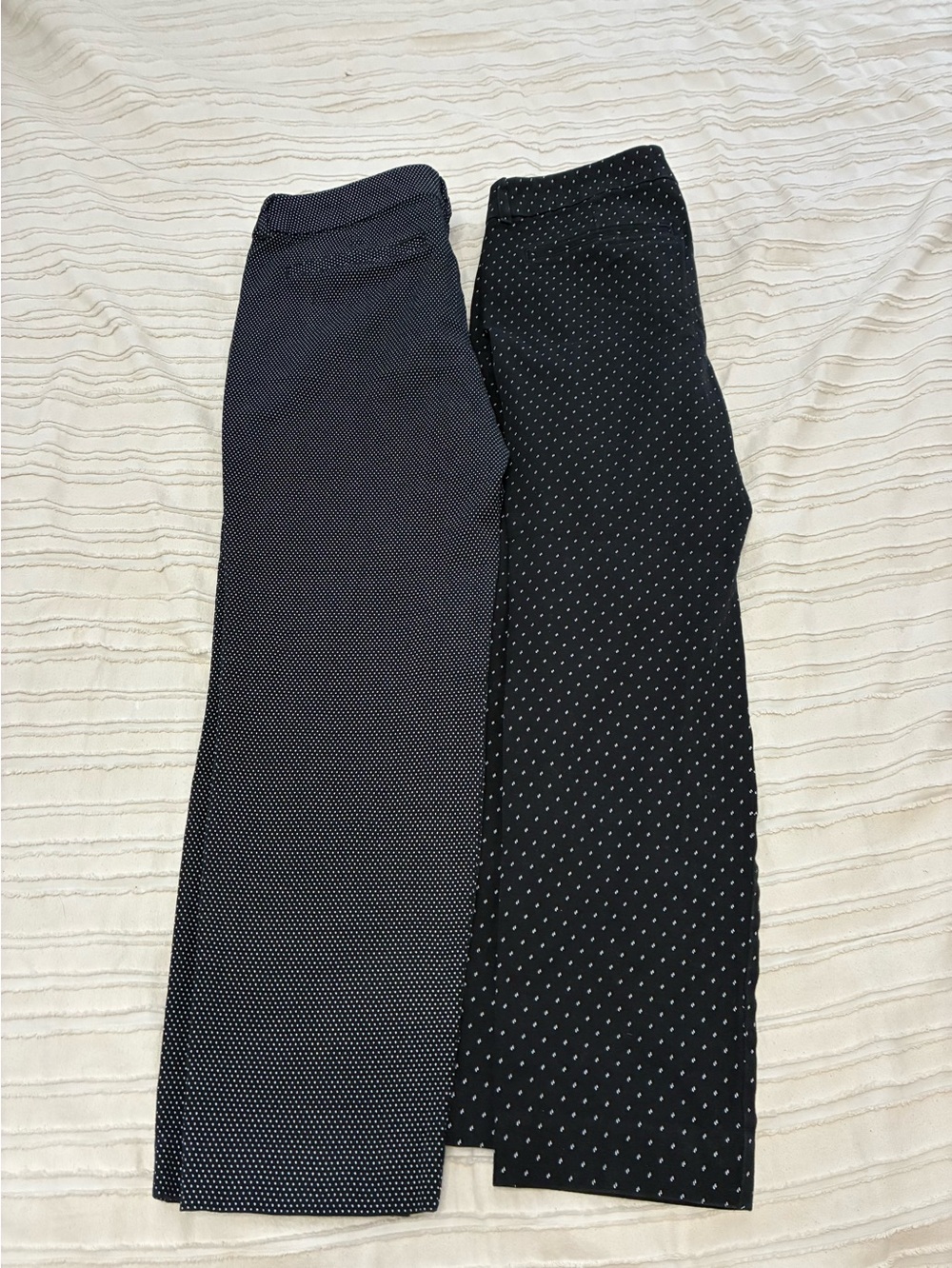 2 pairs of Old Navy Pixie pants. Size 8. Polka dot and patterned pants